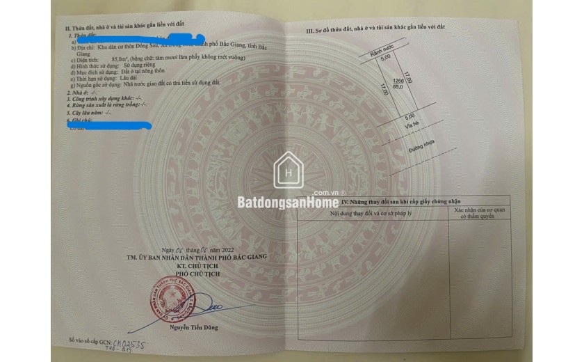 Bán 2 lô đất LKB và LKC tại khu đấu giá Đồng Sau, Đồng Sơn, TP Bắc Giang